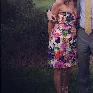 J.Crew floral strapless dress